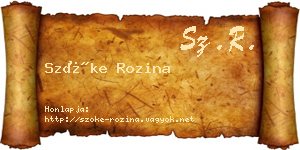 Szőke Rozina névjegykártya